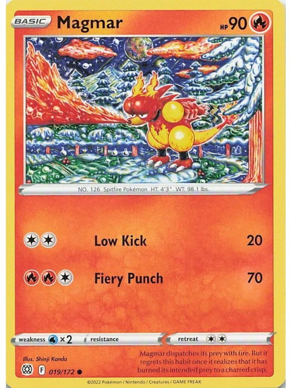 Common Pokemon TCG 2022 Magmar NM SWSH09